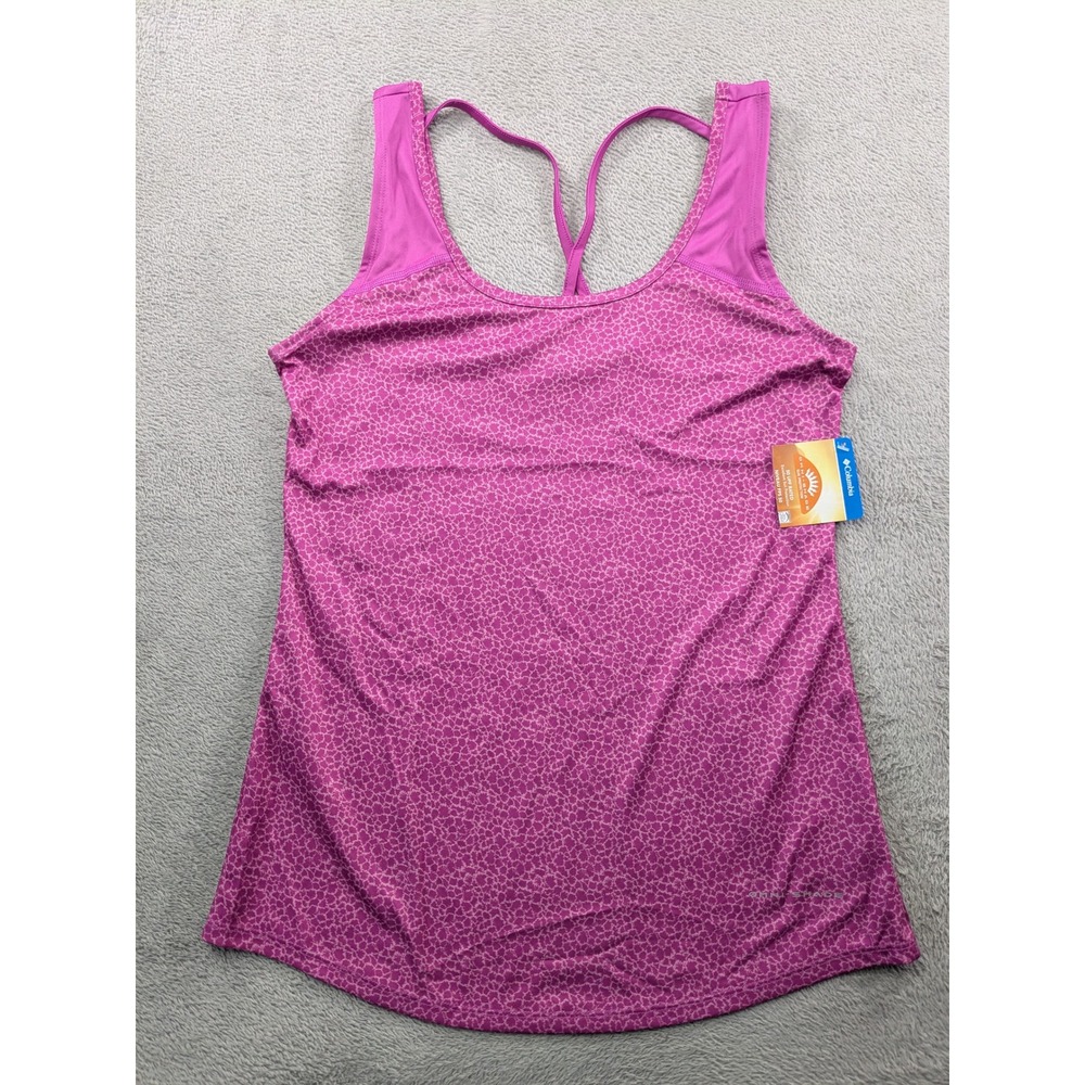 Columbia Whispering Lakes Tank Womens Pink Print UPF 50 Activewear XK0770-547